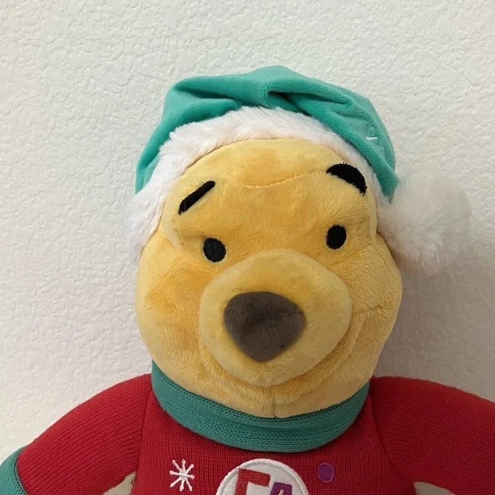 Disney Store Winnie the Pooh Christmas Bear Plush Fa La La Sweater w/ Tag